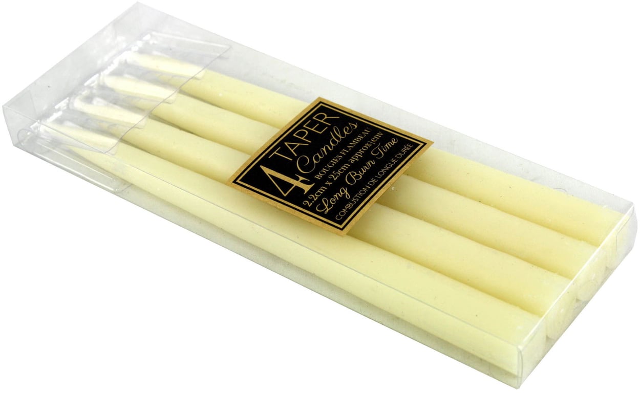 Ivory Taper Candles - Elegant Dinner Candles Gift Set of 4