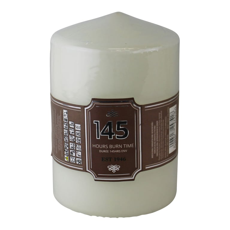 Cream 100 Wax Pillar Candle - Long Burning Home Fragrance