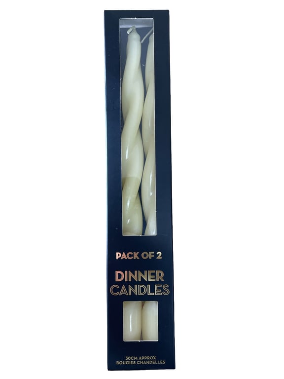Ivory Twist Candles - Elegant Cozy Romantic Lighting Pack of 2