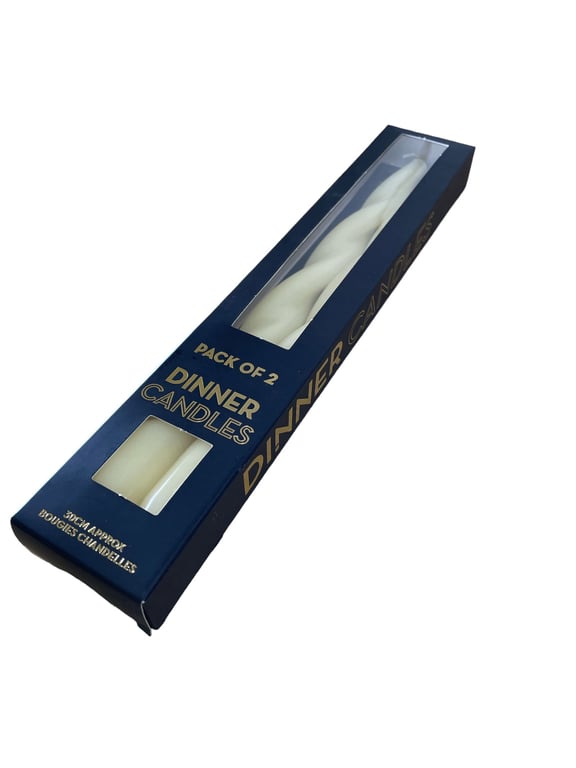 Ivory Twist Candles - Elegant Cozy Romantic Lighting Pack of 2