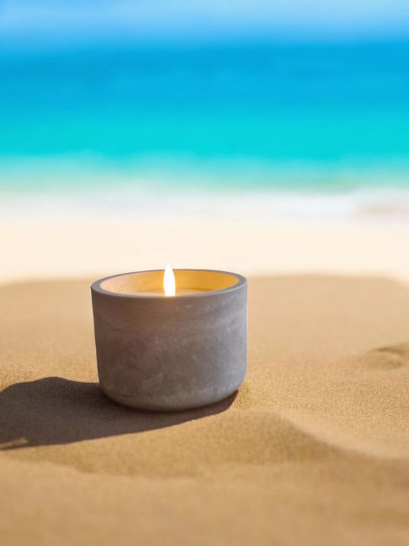 LED Cement Circular Candlepot - Realistic Indoor & Outdoor Single Wick LED Candle Decor