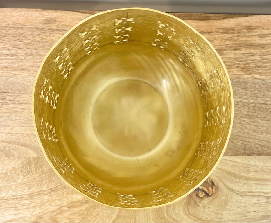 Large Moroccan Gold Candle Holder with Hammered Metal Design