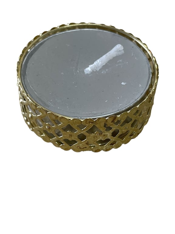 Silver and Gold Heart Pattern Tea Light Candle Set - 12 Piece Home Decor Collection