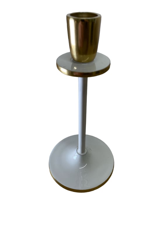 20cm Glossy White Irina Candlestick Set of 2 - Modern Home Lighting Accessory