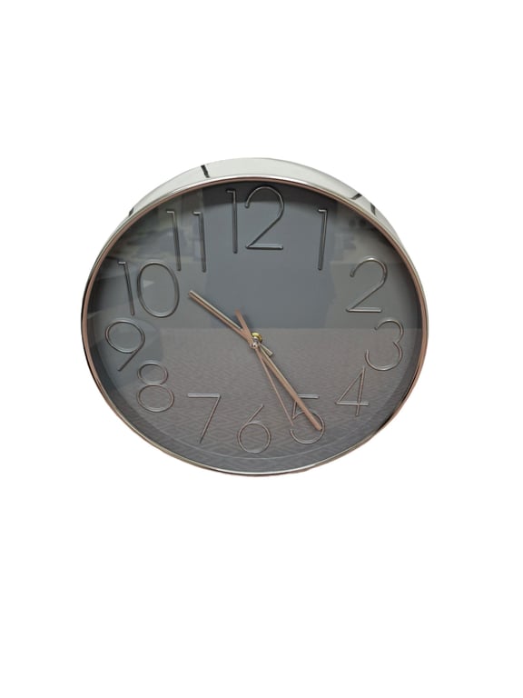 Silver Wall Clock - Stylish Home Decor 30cm Timepiece
