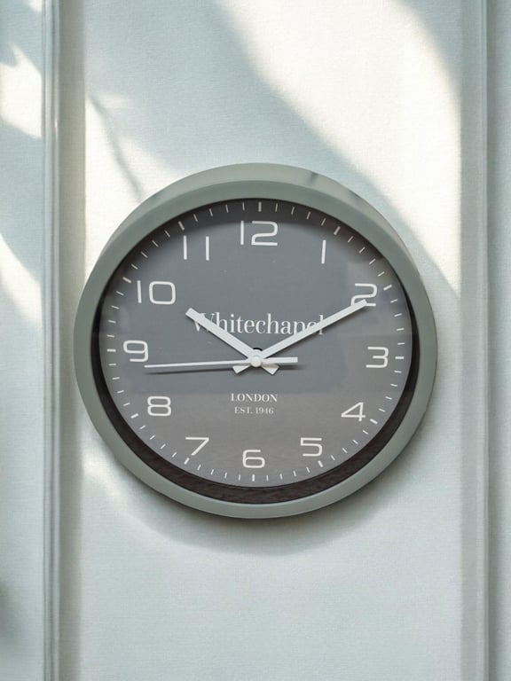 Grey Tonal Wall Clock - Stylish 20cm Home Decor Timepiece