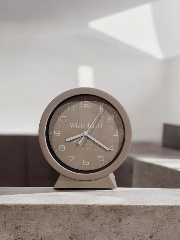 Taupe Removable Mantle Clock - Stylish 15cm Wall Decoration