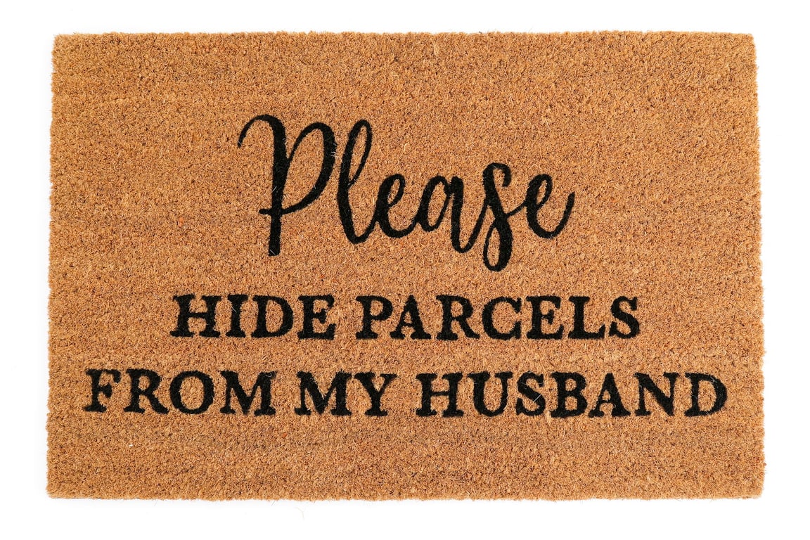 Coir Hide Parcels from Husband Doormat - Comical Gift Idea