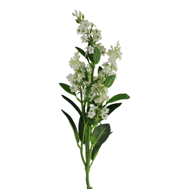 Faux Lavender Spray with Cream Flowers - 63cm Home Decor Accessory