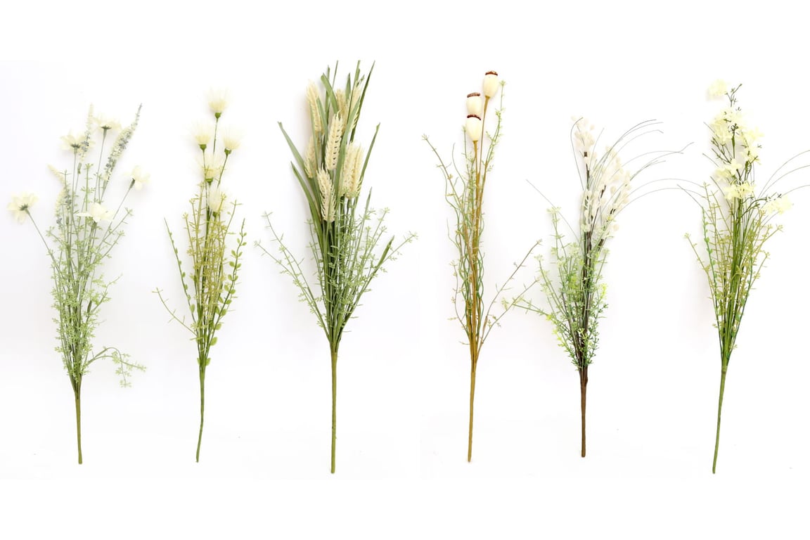 Ivory Faux Wildflower Bunch for Everlasting Arrangements - Small Delicate Home Decor