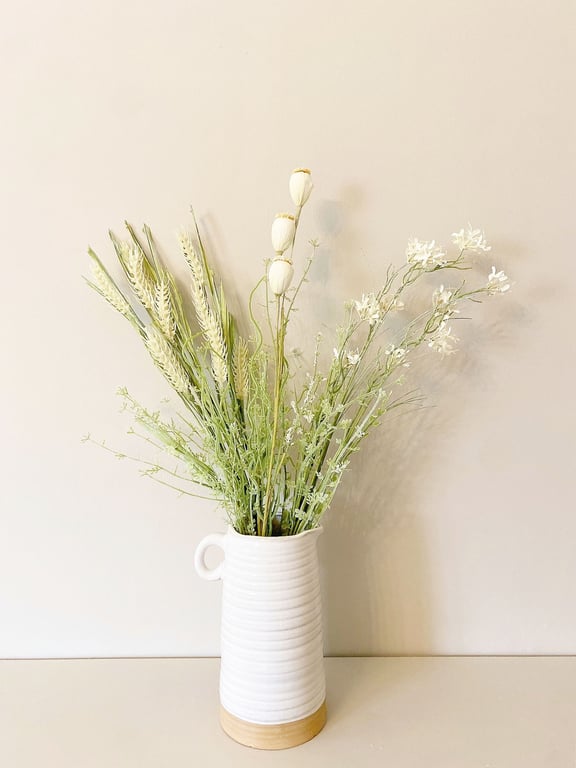Ivory Faux Wildflower Bunch for Everlasting Arrangements - Small Delicate Home Decor
