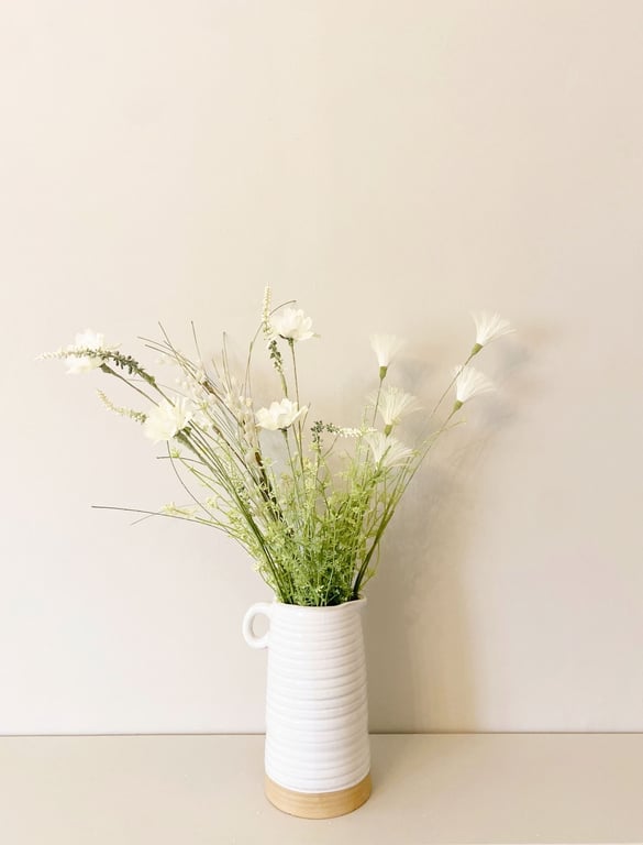 Ivory Faux Wildflower Bunch for Everlasting Arrangements - Small Delicate Home Decor