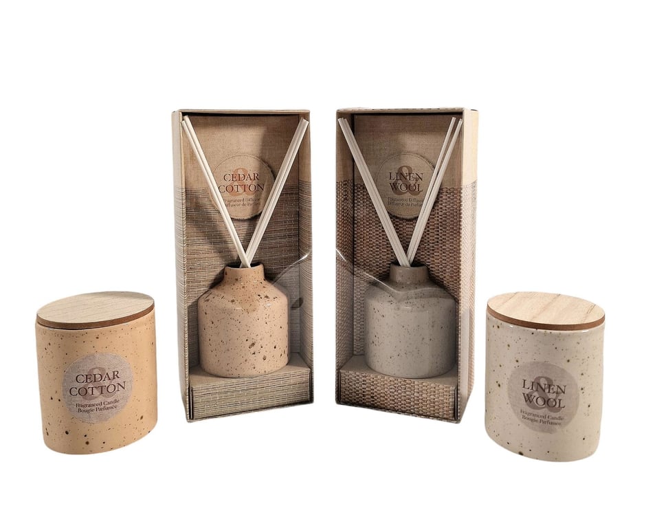 Linen Wool 100ml Ceramic Diffuser - Elegant Home Fragrance Gift