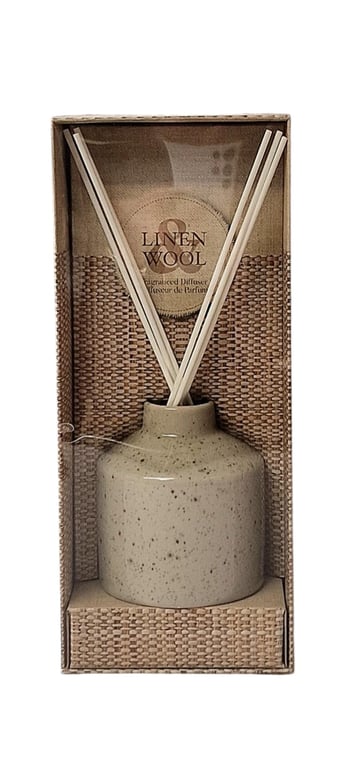 Linen Wool 100ml Ceramic Diffuser - Elegant Home Fragrance Gift