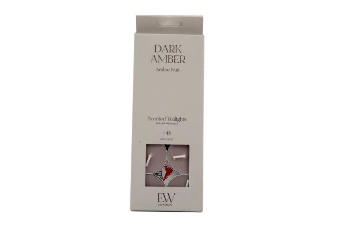 Dark Amber Scented Tealights - Cozy Ambiance & Elegant Decoration, 10 Clean Burning Candles
