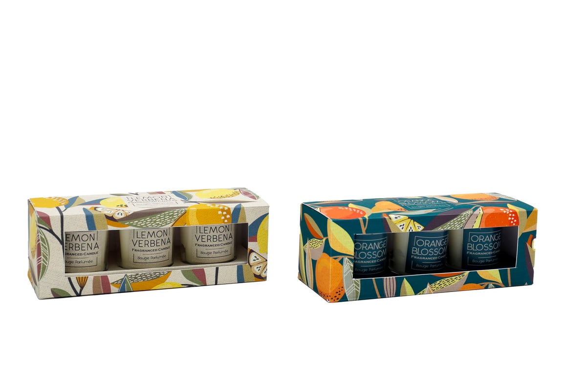 Votives Citrus Zest 3-Candle Gift Set - Fresh Home Fragrance Gift for Elevating Your Space