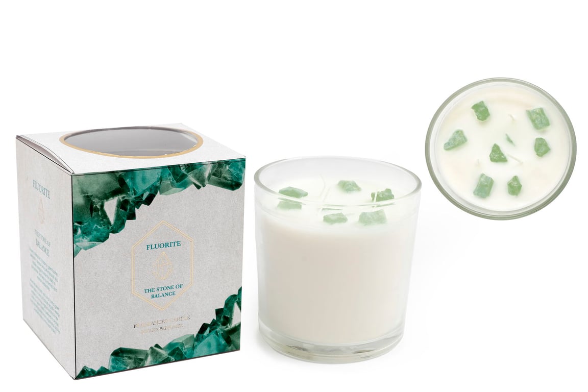 Elegant Green Fluorite Candle - Calming Home Decor with Soft Ambient Light
