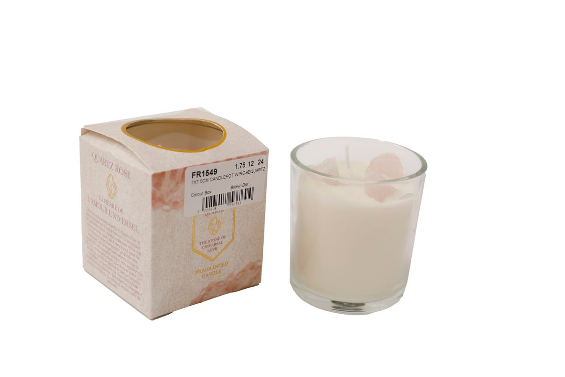 Glass Candlepot Rose Quartz - Elegant Premium Glass Home Decor with Soft Ambient Light