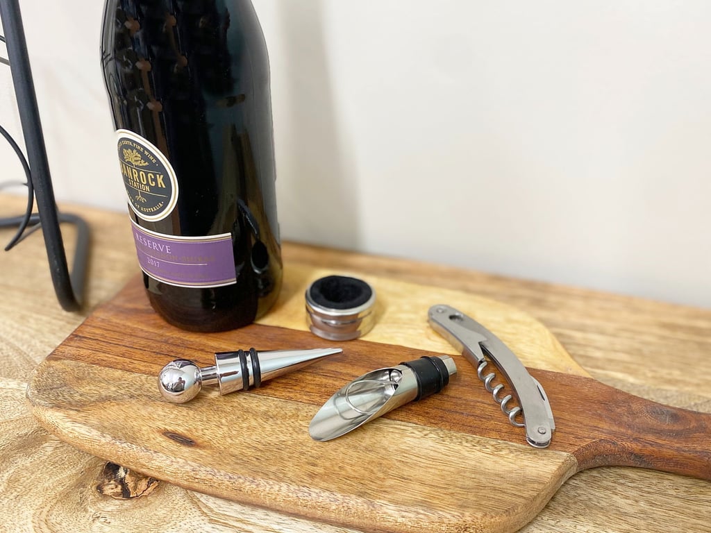 Gentleman s Wine Tool Kit - 4-Piece Silver Corkscrew Set with Aeration Tool and Bottle Stopper