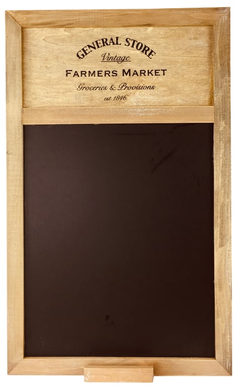 Rustic General Store Blackboard - Durable Pine Wood Writing Board with Vintage Style and Easy Wall Mounting