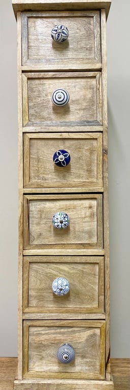 Blue Ceramic Knobs - Set of 12 Eclectic Home Decor Accents