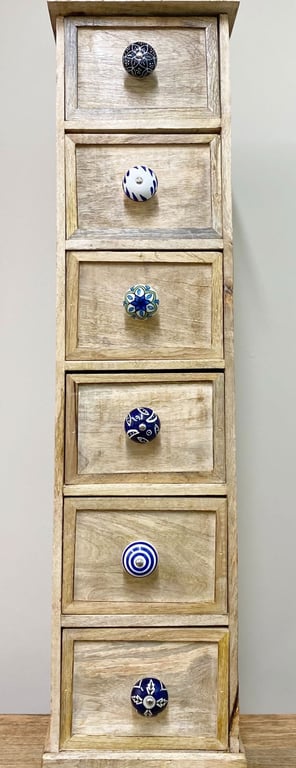 Blue Ceramic Knobs - Set of 12 Eclectic Home Decor Accents