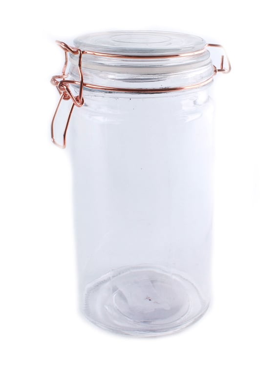 Glass Storage Jar with Copper Wire Fastening - Kilner Style Air-Tight Food Storage Container