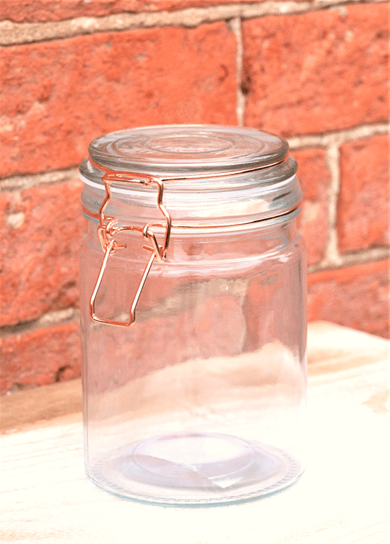 Glass Storage Jar with Copper Wire Fastening - Kilner Style Air-Tight Food Storage Container