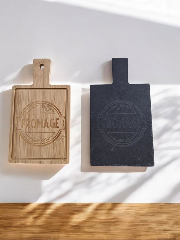 Wood & Slate Mini Platters - Display Pack of 24, Kitchen Serving and Chopping Boards
