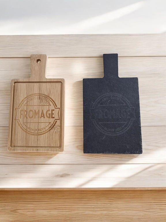 Wood & Slate Mini Platters - Display Pack of 24, Kitchen Serving and Chopping Boards