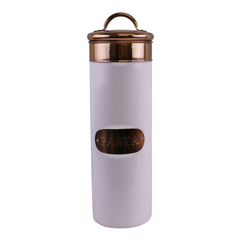 Stainless Steel Pasta Tin with Copper Lid - Kitchen Storage Container