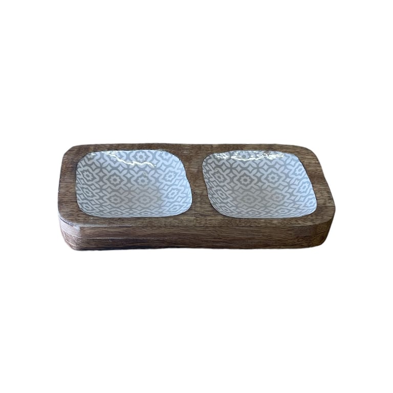 Wood Enamel Snack Bowls - Rustic & Stylish Home Decor Dining Ware