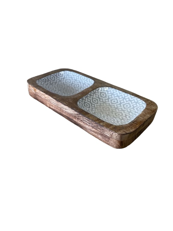 Wood Enamel Snack Bowls - Rustic & Stylish Home Decor Dining Ware