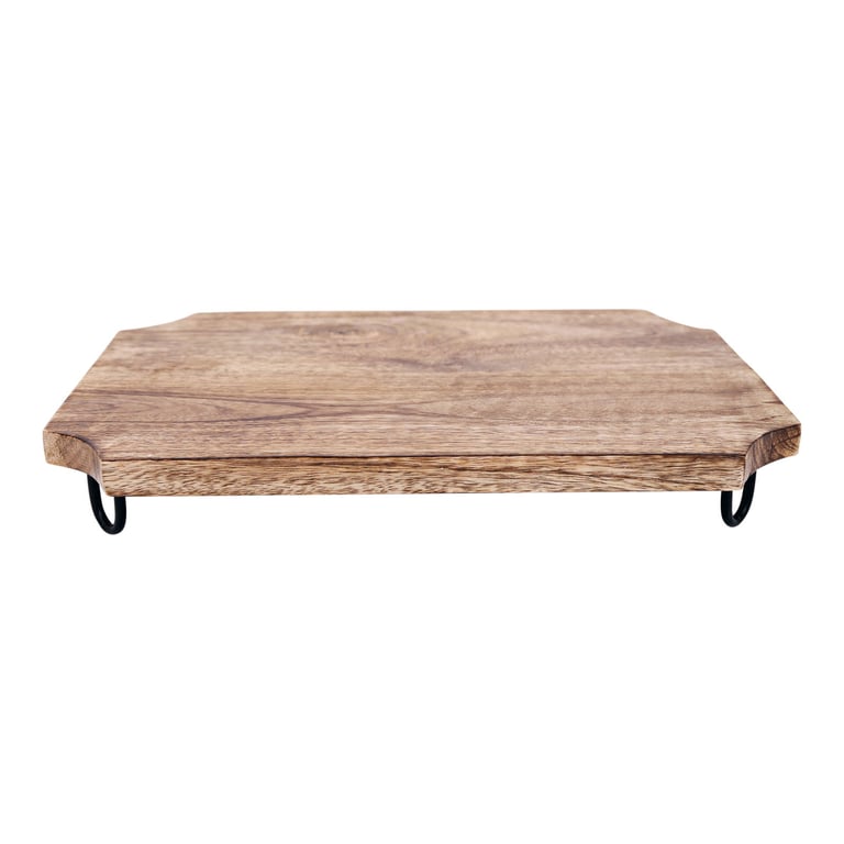 Rustic Distressed Wooden Chopping Board On Legs 39cm - Perfect for Kitchen Display and Prep