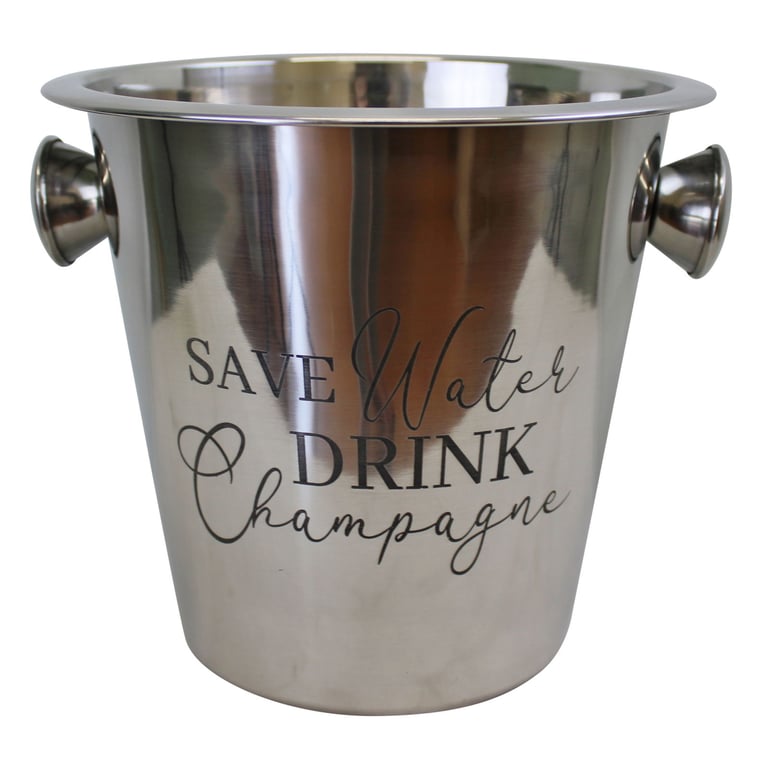 Stainless Steel Champagne Bucket with Handles - 100 Stainless Steel Construction for Home Bar Accessories