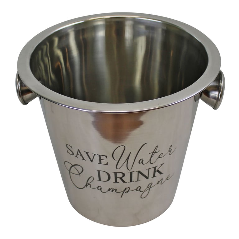 Stainless Steel Champagne Bucket with Handles - 100 Stainless Steel Construction for Home Bar Accessories