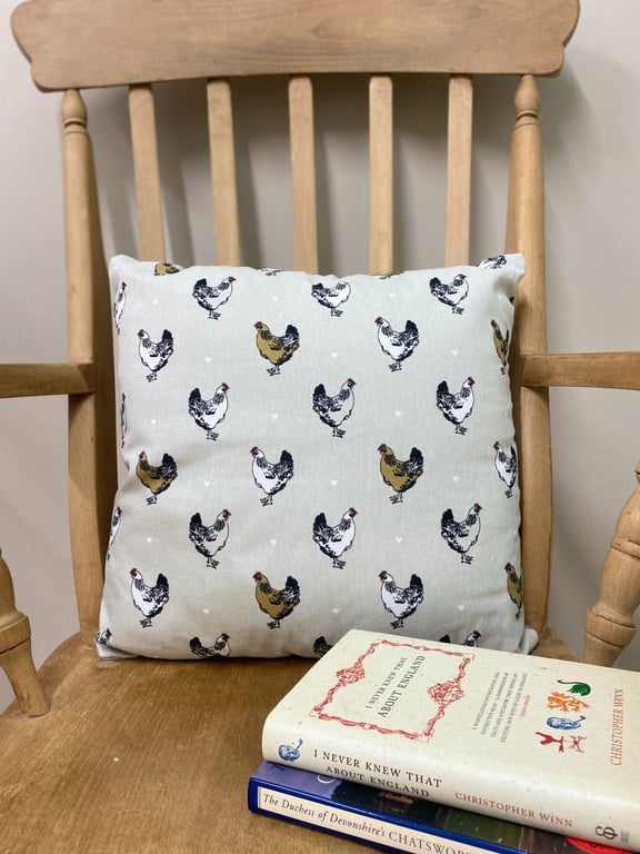 Removable Chicken Print Scatter Cushion for Country Kitchen Decor