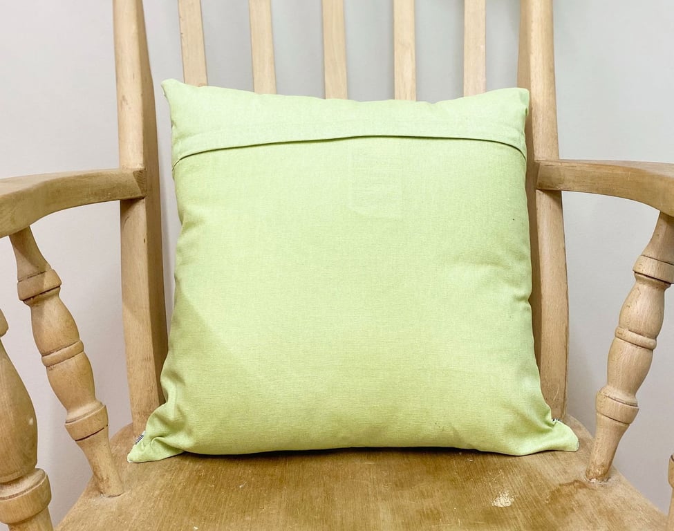 Contemporary Green Leaf Print 37cm Scatter Cushion with Removable Cover