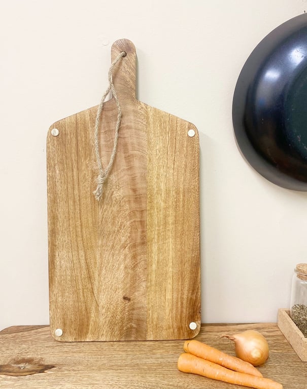 Wooden Chopping Board With Highland Cow Engraving - Rustic Country Kitchen Decor