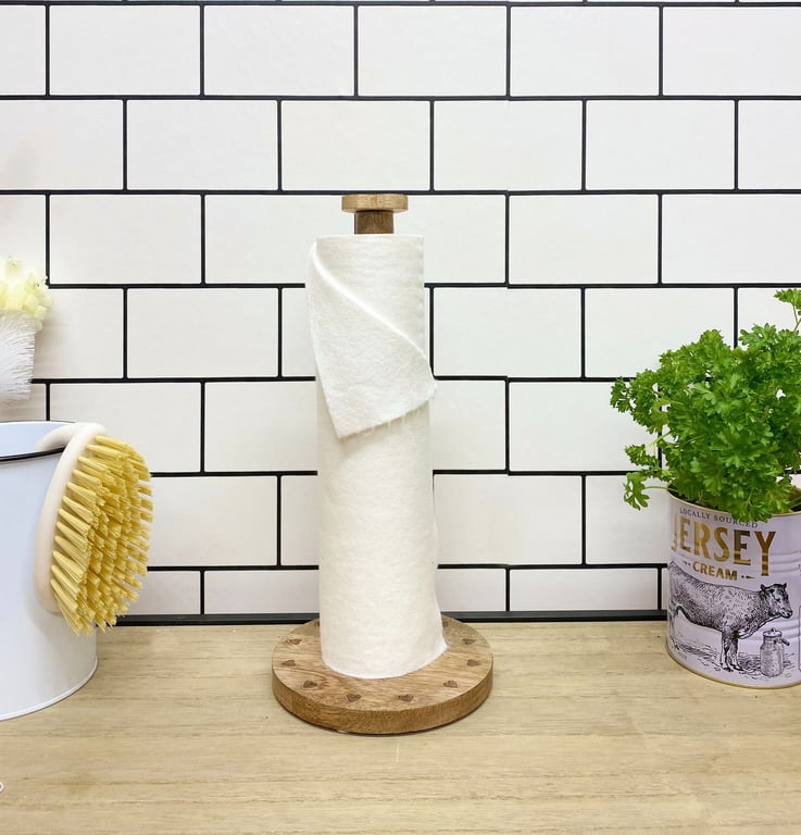 Cream Washable Kitchen Roll - Durable & Eco-Friendly Bamboo Tissue, Reusable & Hard Wearing