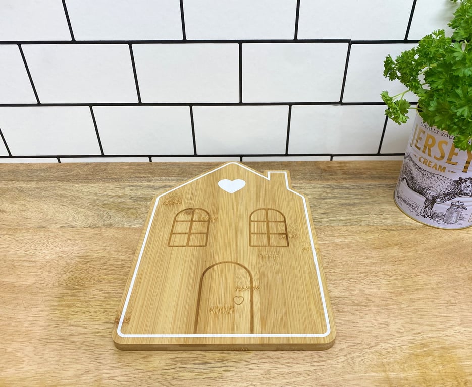 Bamboo House Serving Tray 28cm - Wooden Indoor Entertaining Board