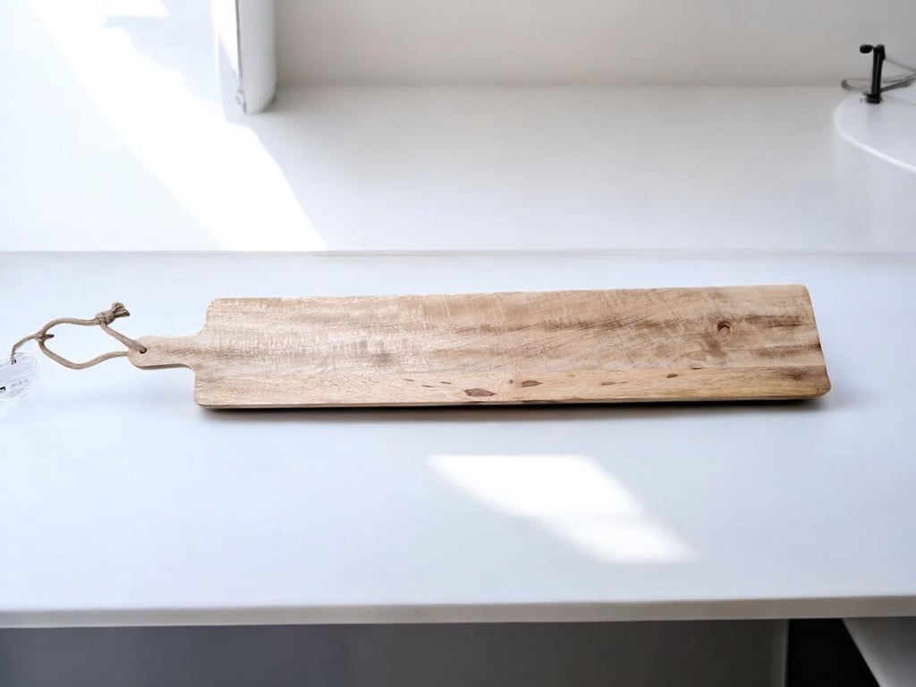 Natural Wood Engraved Horse Chopping Board with Jute Loop Handle