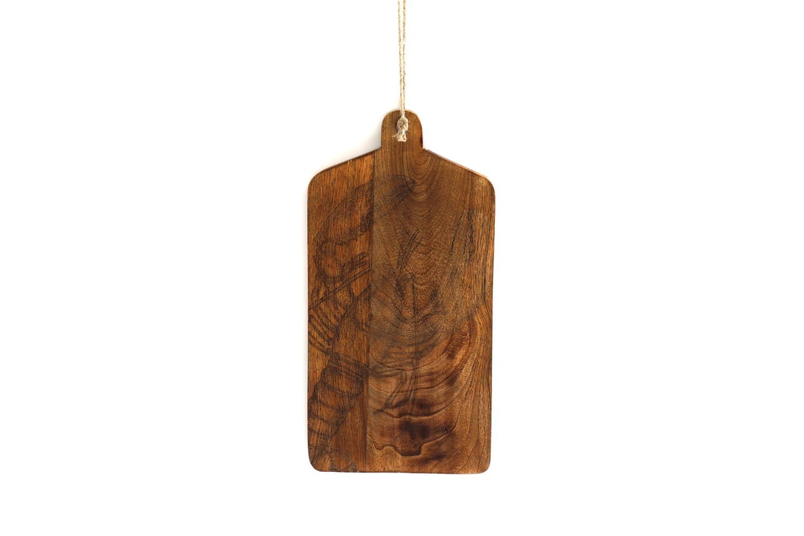 Mango Wood Lobster Engraved Cheese Board - Artisanal Home Decor Gourmet Gift Set