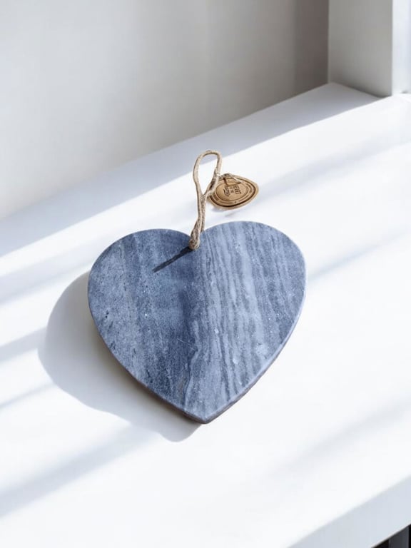 Grey Heart Marble Chopping Board - High Quality Kitchen Decor