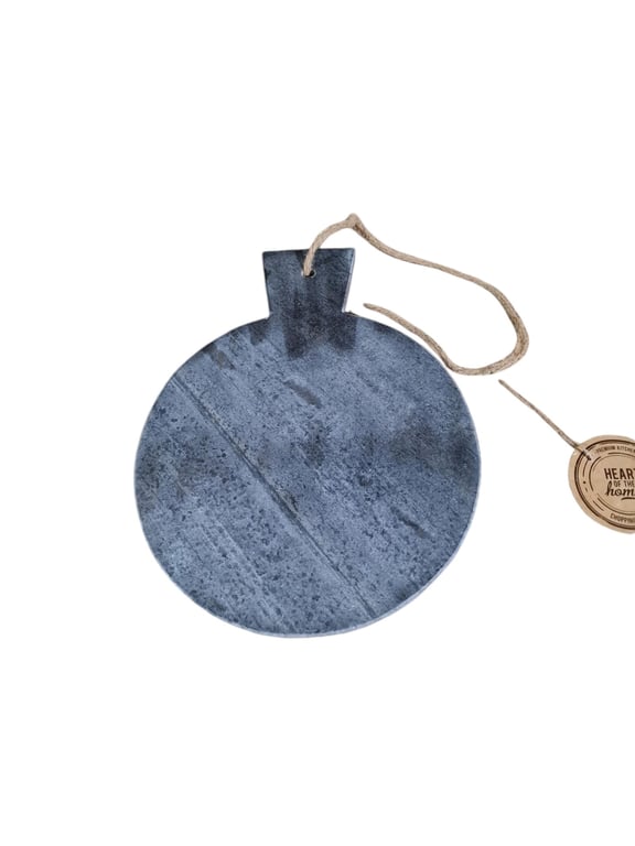 Grey Marble Round Chopping Board - High Quality Luxury Kitchen Cutting Board 31x25cm