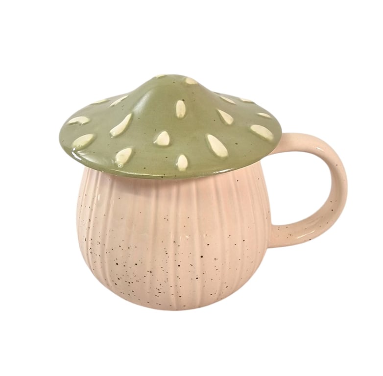 Ceramic Mushroom Shape Mug Set With Lid - Insulated Tea Warmer Coffee Mugs