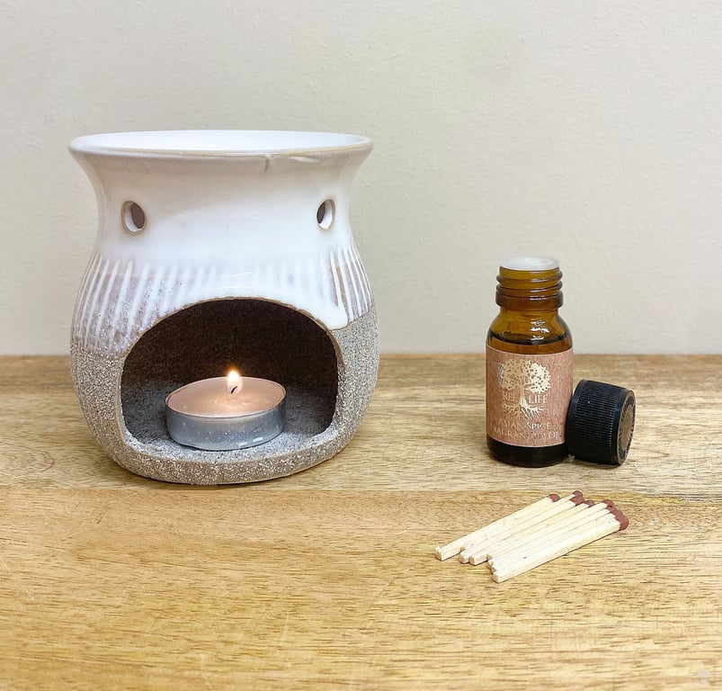 Grey Sandstone Oil/Wax Burner - Essential Oil Diffuser & Home Fragrance Lamp