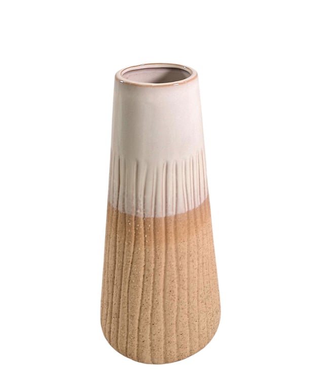 Glazed White Vase 27.5cm - Two Tone Glaze Home Decor Vase