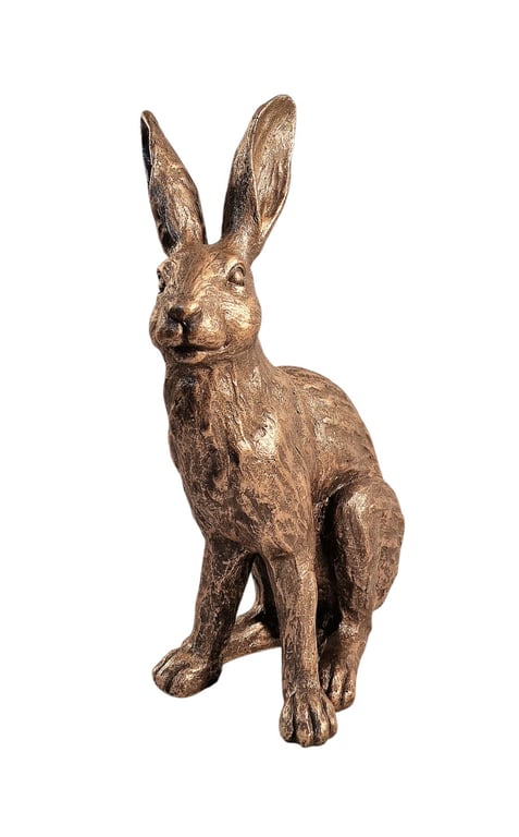 Bronze Style Country Hare Ornament - Decorative Statue 39cm Tall
