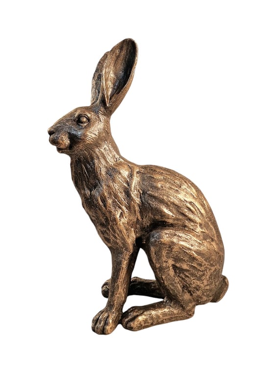 Bronze Style Country Hare Ornament - Decorative Statue 39cm Tall